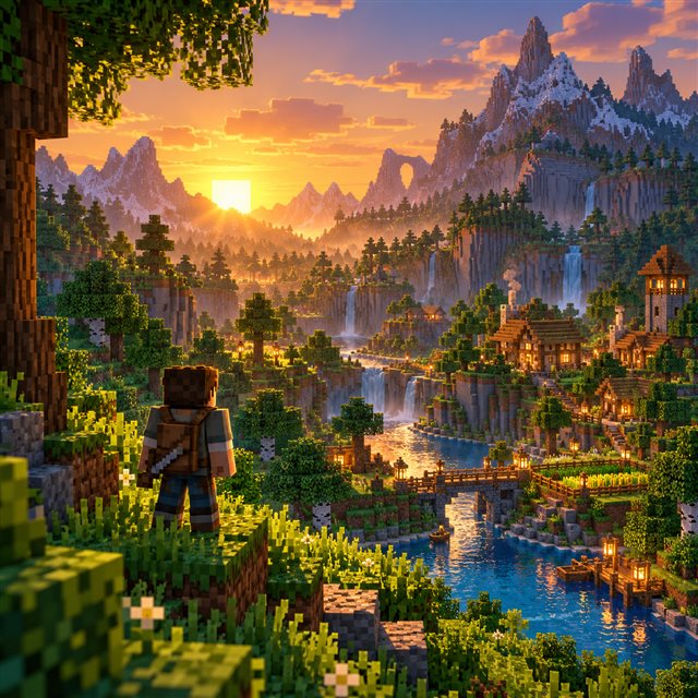 Paysage de survie Minecraft
